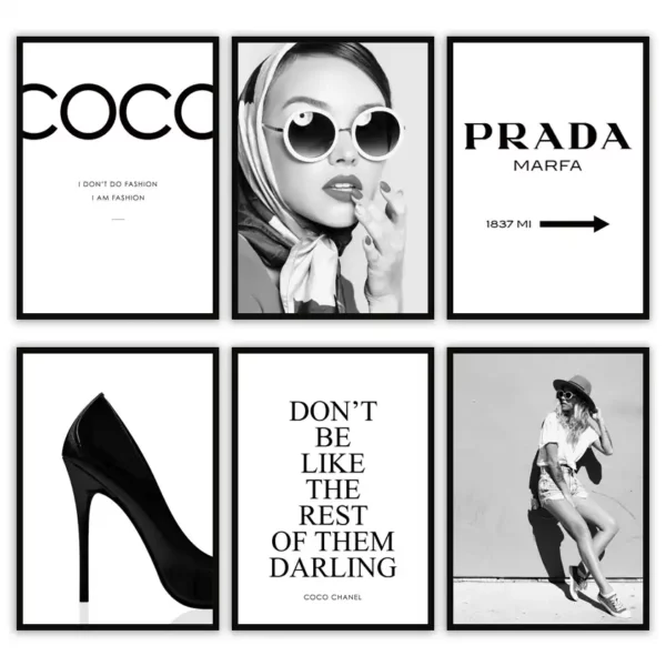 Set 6 Poster Mood Glamour Lifestyle